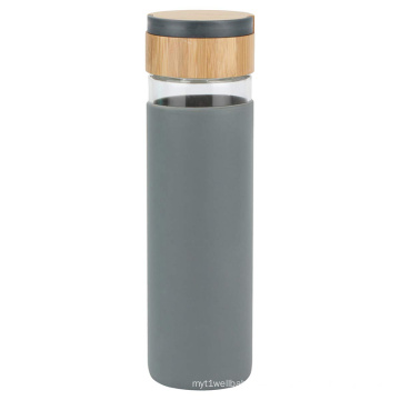 600ml Borosilicate Glass Water Bottle with Silicone Sleeve